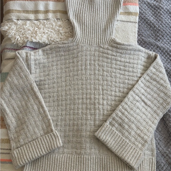 Vince Camuto Cream Cowl Neck Sweater with Ribbed Texture - Picture 1 of 3